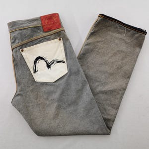 Evisu Jeans Vintage Evisu Lot 0049 Multicolor Seagull Logo Reversible Denim Jeans Size 38