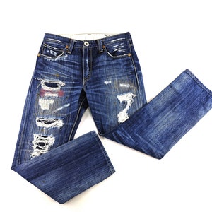 Levis Jeans Distressed Size 32 Levis 505 Denim Levis 505 Slim Straight Denim Jeans Size 29/30x27.5