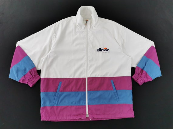 エレッセ　90年代 ビンテージ ナイロンジャケット 90s～ ellesse エレッセ サイドライン 切替デザイン ナイロン