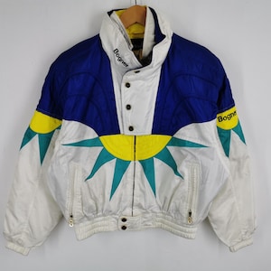 Bogner Jacket Vintage 90&#39;s Size Jaspo L Bogner Multicolor Winter Ski Jacket