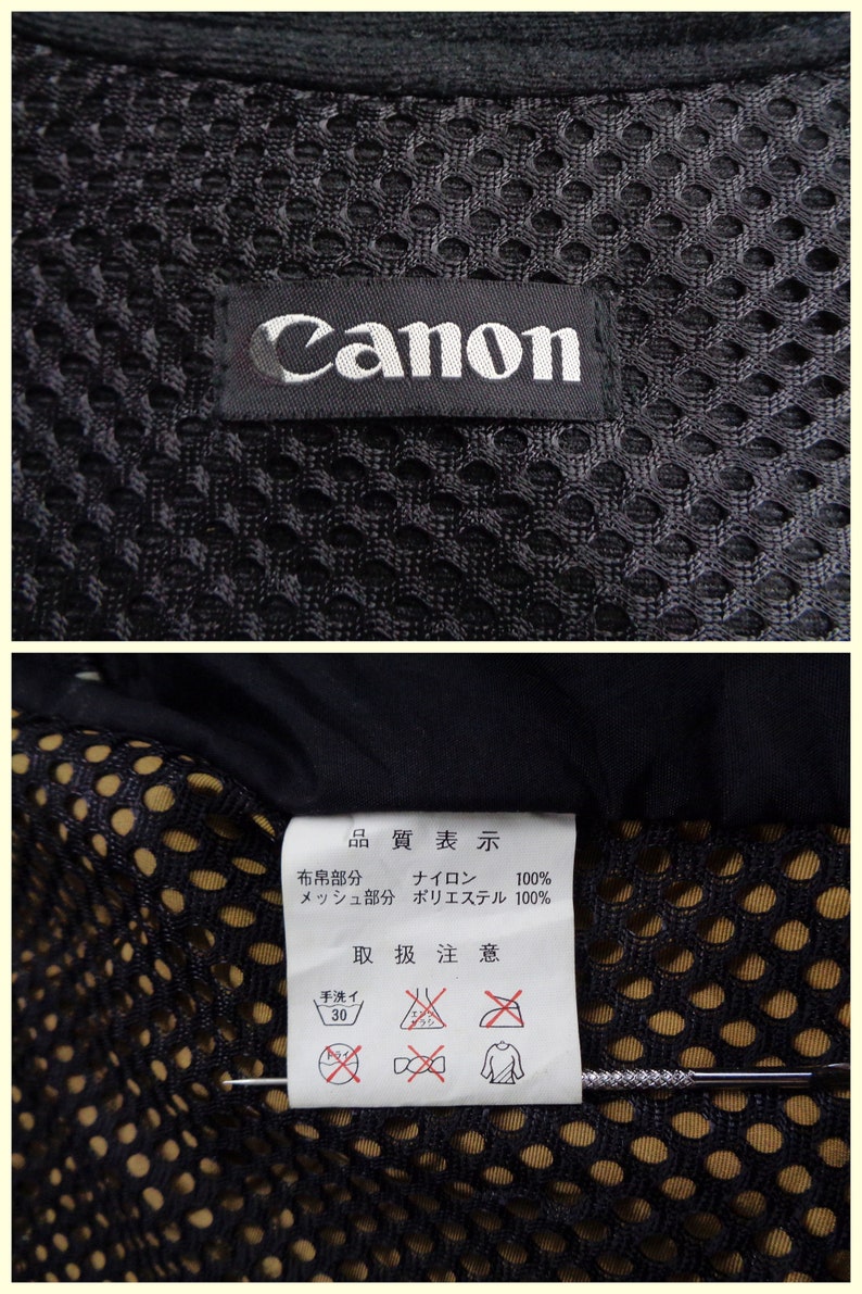 Canon Jacket Vintage Canon Vest Jacket Vintage 90/'s Canon Multi Pocket Sleeveless Vest Jacket Size ML