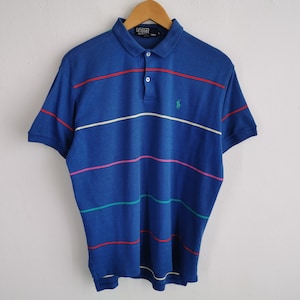Polo Ralph Lauren Shirt Vintage Polo Ralph Lauren Made In USA Striped Polo Shirt Size M