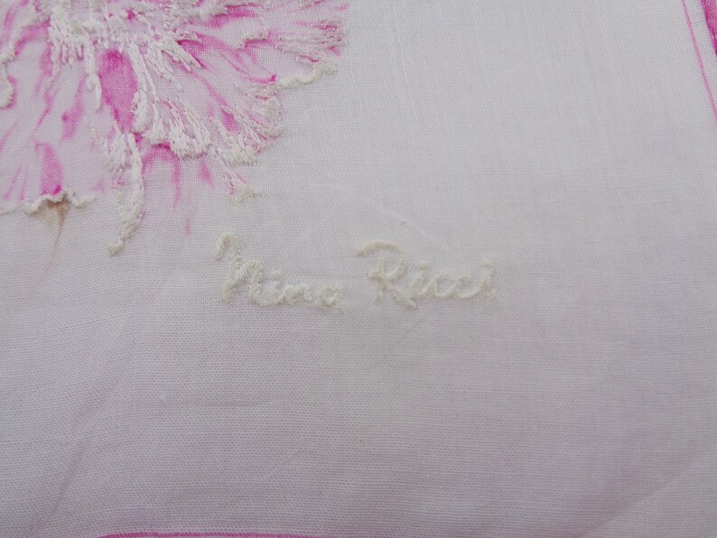 Nina Ricci Handkerchief Vintage Nina Ricci Hanky Handkerchief Nina Ricci Pocket Square Scarf