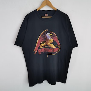 Camiseta Harley Davidson Vintage anos 90 Harley Davidson Back Bay Fabricada nos EUA Tamanho GG