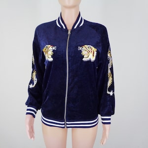Japanese Sukajan Souvenir Jacket Vintage Sukajan Dragon Jacket Japanese Traditional Jacket Dragon Embroidery Reversible Jacket Women Size M