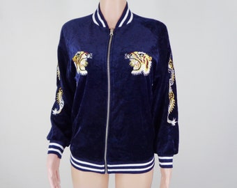 90s Houston Sukajan Japan Souvenir Jacket Dragon Embroidery - Etsy
