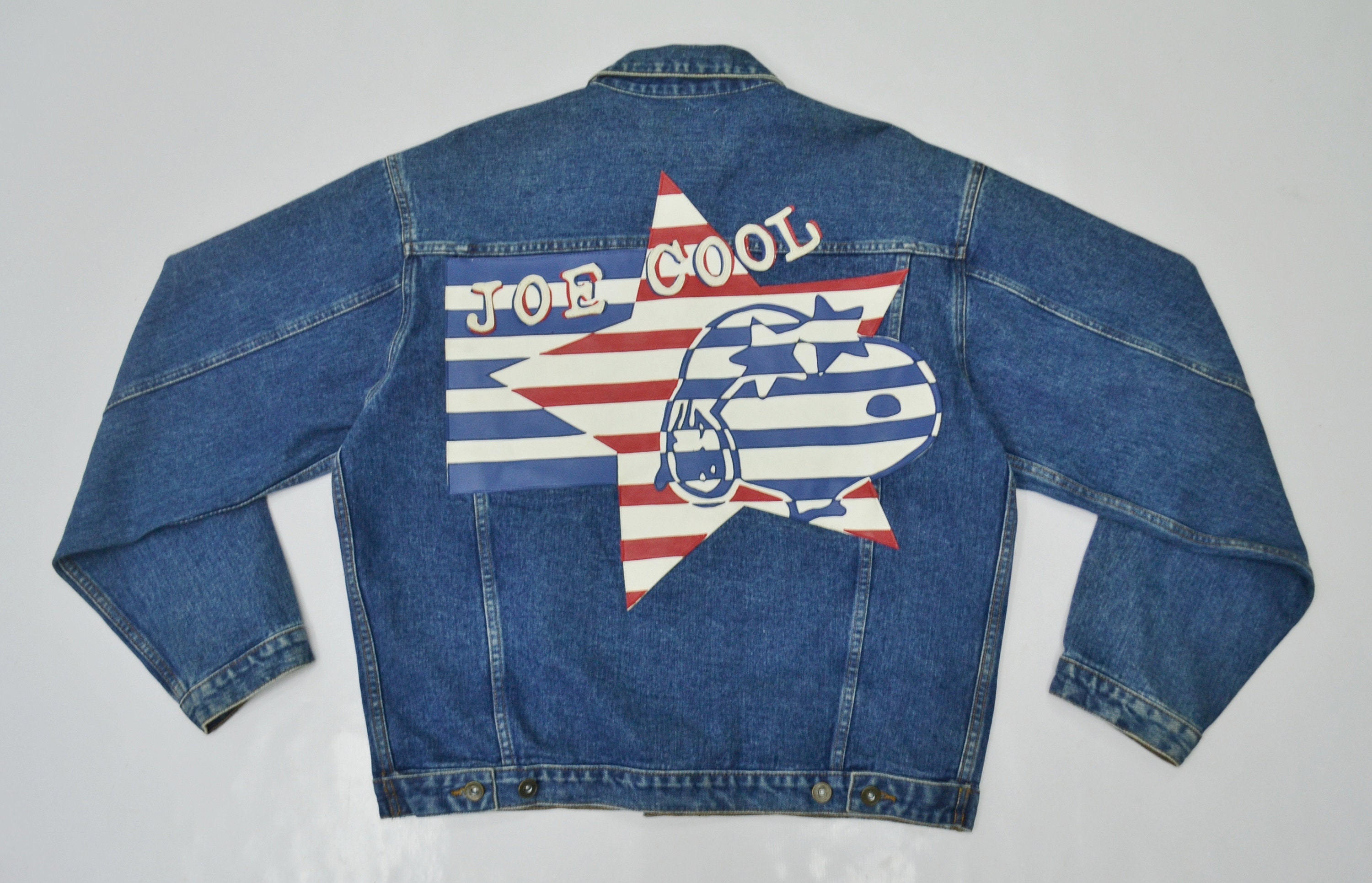 Vintage 90s Snoopy Peanuts Leather Bomber Jacket American Toons