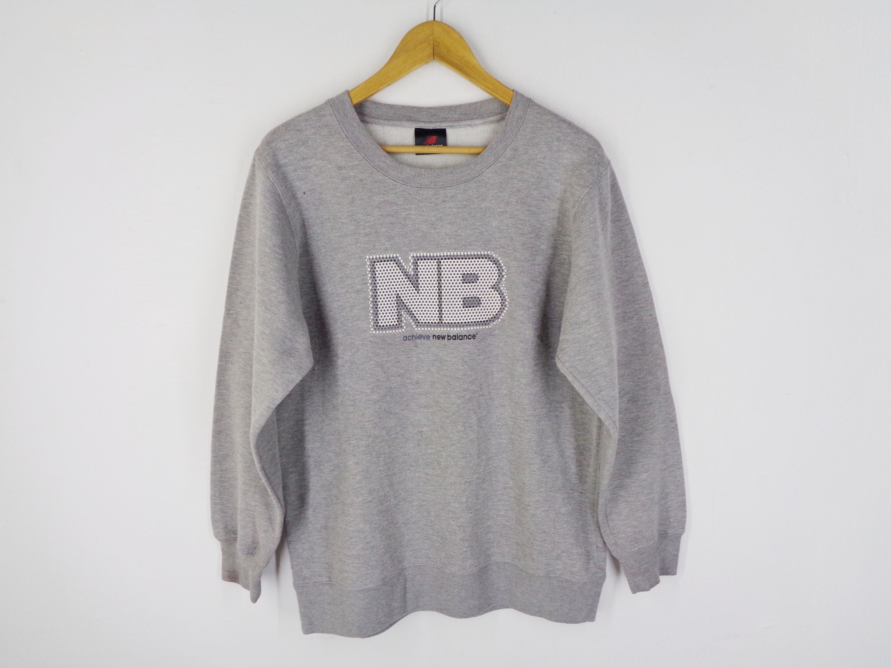 New Balance Sweatshirt New Balance Pullover New Balance Achieve Print Logo Pullover Sweatshirt Size L Etsy