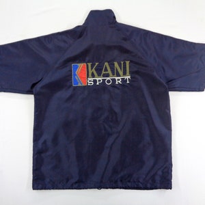 Kani Sport Jacket Vintage Kani Sport Windbreaker Vintage Kani Sport Taped Logo Spell Out Windbreaker Jacket Size L