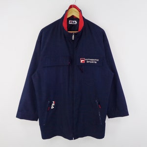 Fila  Jacket Vintage Fila  Windbreaker 90s Fila Authentic Sports Windbreaker Jacket Size M