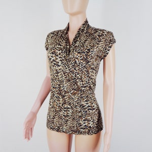 Ralph Lauren Blouse Lauren Womens Blouse Lauren Ralph Lauren Leopard Print Blouse Shirt Size M