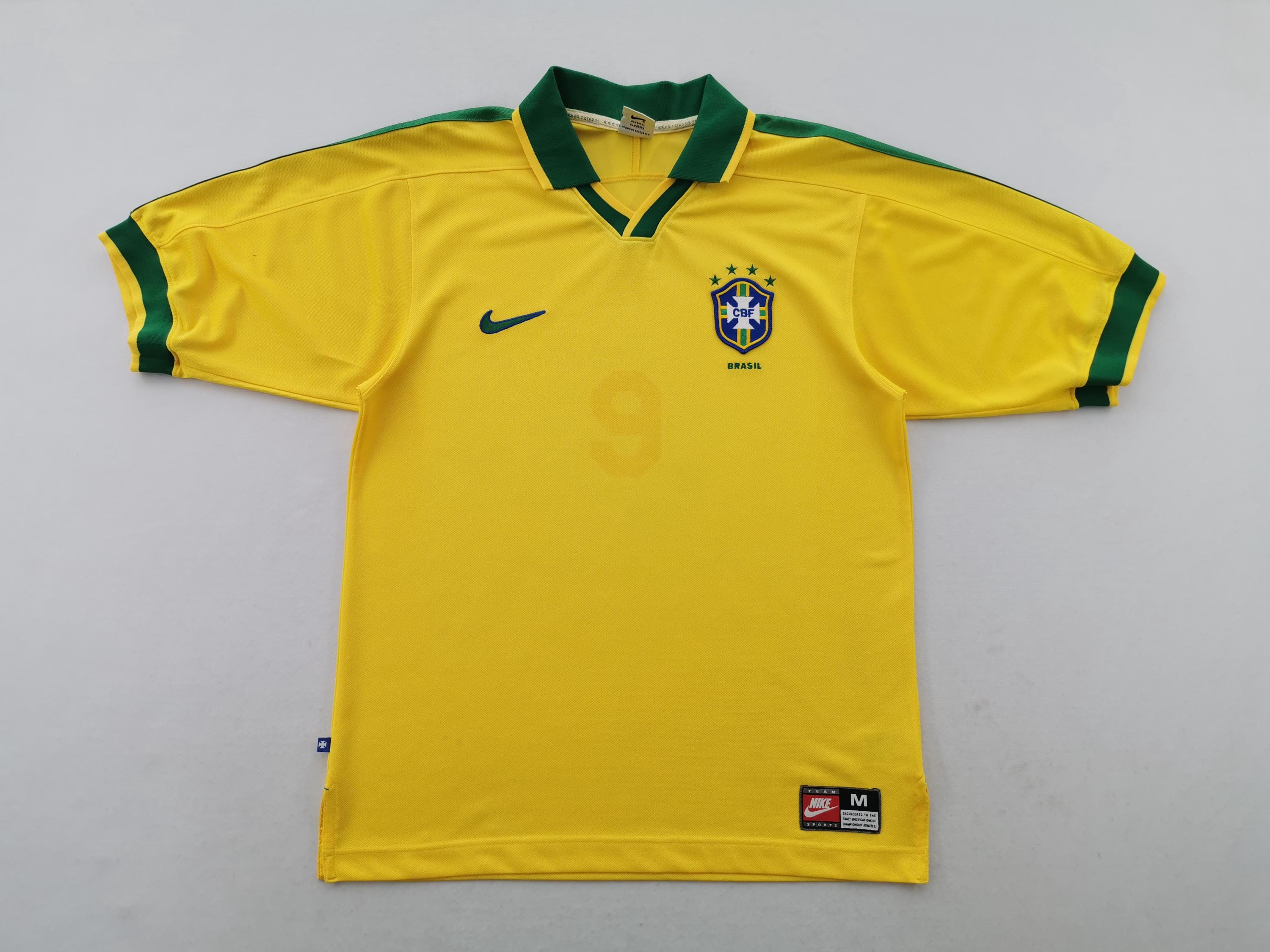 Brazil Jersey Vintage 90s Brazil by Nike Ronaldo #9 97/98 Home