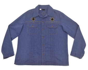 トップス DEADSTOCK 60s Sears ROEBUCKS denim shirt Men's 1960s Roebucks Sanforized Denim Shirt | Authentic