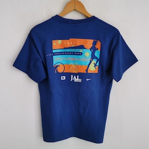 Nike Shirt Vintage 90er Jahre Nike Honolulu Silber Jahrestag Rassen Big Logo Tee T Shirt Made In USA Größe S