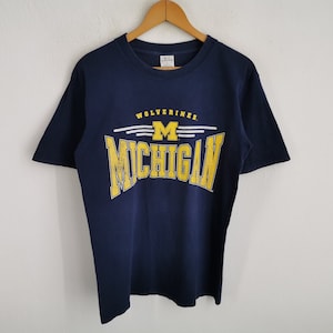 Michigan Wolverines Shirt Vintage 90s Michigan Wolverines NFL Tee T Shirt Made In USA Size M