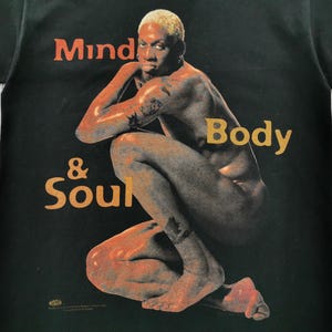 Dennis Rodman Shirt Vintage 90s Dennis Rodman Mind & Soul Body Photo by Albon Watson T Shirt Size M