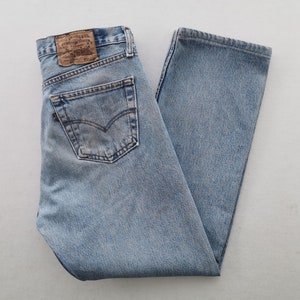 Levis Distressed Jeans Vintage 90&#39;s Levis Lot 501 Denim Jeans Made In USA Size 33/31x34