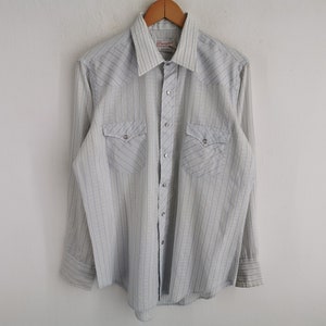 Wrangler Shirt Vintage 90s Wrangler Striped Button Up Western Shirt Made In USA Size L