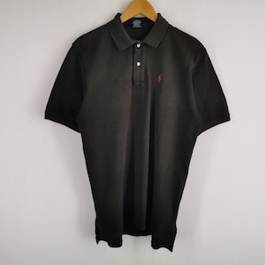 Polo Ralph Lauren Distressed Shirt Vintage 90s Polo Ralph Lauren Made In USA Polo Shirt Size L
