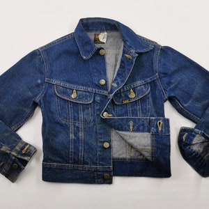 Lee Jacket Distressed Vintage Size 12 Lee Denim Jacket Vintage 70s Lee Made In USA Denim Trucker Jacket Size XS/S