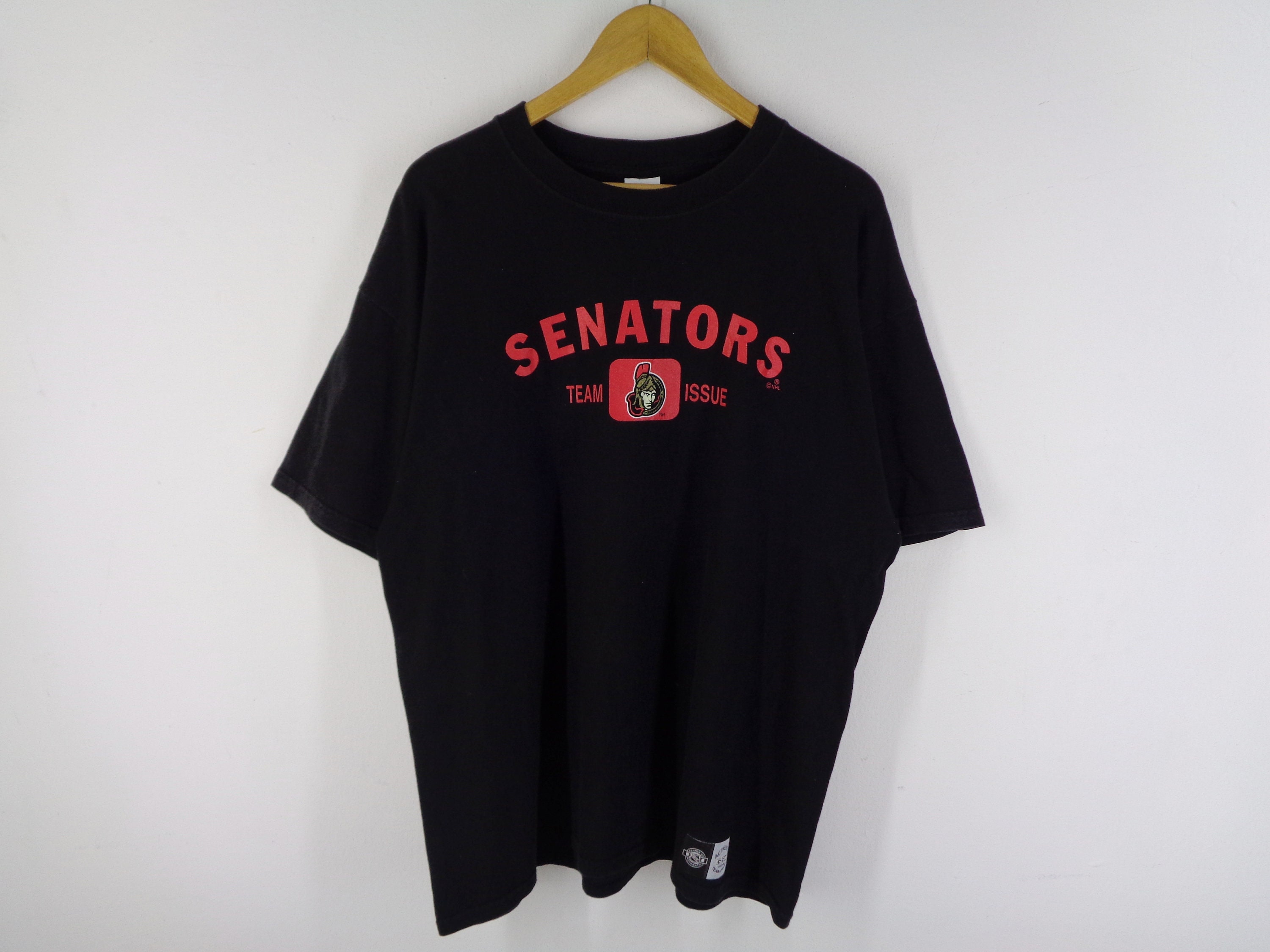 Ottawa Senators Old Time Hockey Old Briggs Distressed Logo T-Shirt - Red