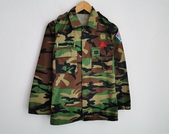 Army Jacket Vintage Army Camouflage Uniform Vintage Korea Army Military Uniform Jacket Size M