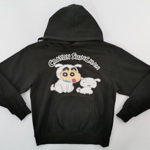 Crayon Shinchan Hoodie Crayon Shinchan Pullover Crayon Shinchan Pullover Hoodie Sweatshirt Size LL