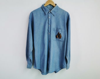 Kenzo Jeans Shirt Vintage Kenzo Button Shirt Vintage Kenzo Jeans Button Up Denim Shirt Size M/L