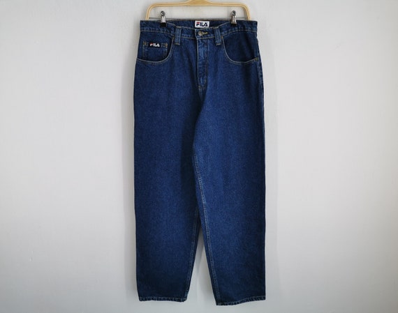 Fila Jeans Vintage 90s Talla 34 Fila Baggy Denim Jeans Talla 32 Etsy Espana