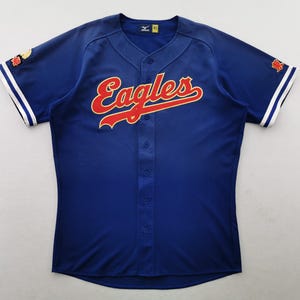 Mizuno Jersey Vintage Mizuno Eagles #3 Baseball Jersey Shirt Made In Japan Size L
