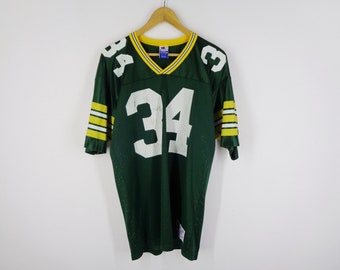 Maillot vintage des Packers de Green Bay, taille 40, chemise des Packers des années 90, maillot des Packers de Green Bay par le champion Bennett 34, maillot NFL fabriqué aux États-Unis, taille S/M