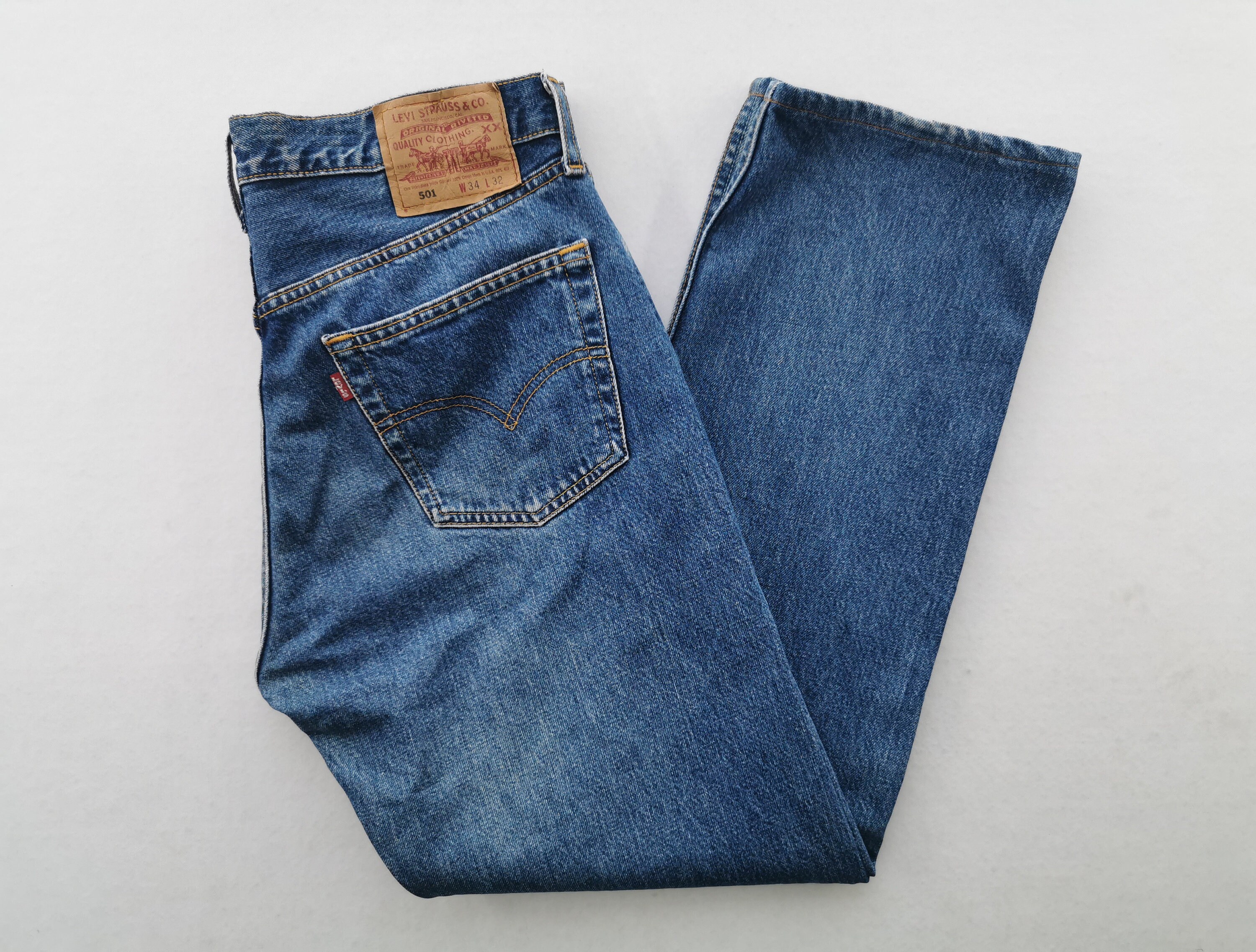 パンツ 90s levis 501 made in usa w34 L33 Vtg 90s USA Levis 501 Men's Tag W33 L34 L Faded Black Jeans