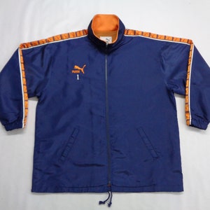 Puma Jacket Vintage Size Jaspo XO Puma Windbreaker 90s Puma Made In Japan Taped Logo Windbreaker Jacket Size L/XL