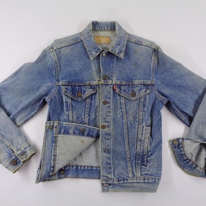 Levis Jacket Distressed Vintage Size 38R Levis Denim Jacket Vintage Levis Made In USA Trucker Denim Jacket Size S/M