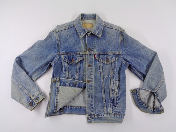 Levis Jacket Distressed Vintage Size 