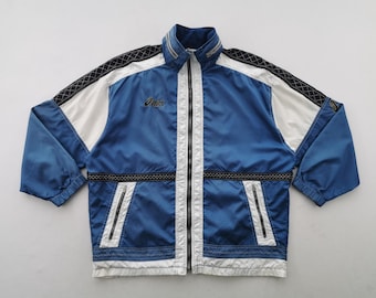 90s asics nylon jacket ナイロン ジャケット Vintage 90's Asics Jacket Nylon Windbreaker (XL) - Etsy