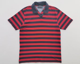 Chemise Tommy Hilfiger vintage polo Tommy Hilfiger des années 90 polo rayé Tommy Hilfiger taille L