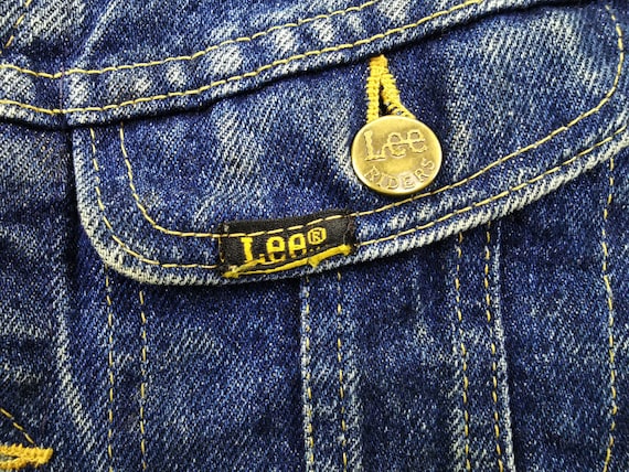 Lee Jacket Distressed Vintage Size 12 Lee Denim J… - image 6