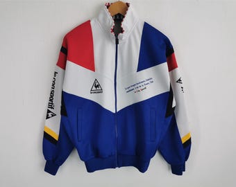 Le Coq Sportif Jacket Vintage 90s Le Coq Sportif Multicolor Logo Track Top Jacket Made In Japan Size L