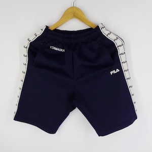 Fila Shorts Vintage Size S Fila Pants 90s Fila Taped Logo Shorts Pants Activewear Waist 23-33 Inches