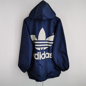 Adidas Jacket Vintage Size Jaspo L Adidas Big Logo Long Windbreaker Nylon Jacket Made In Japan
