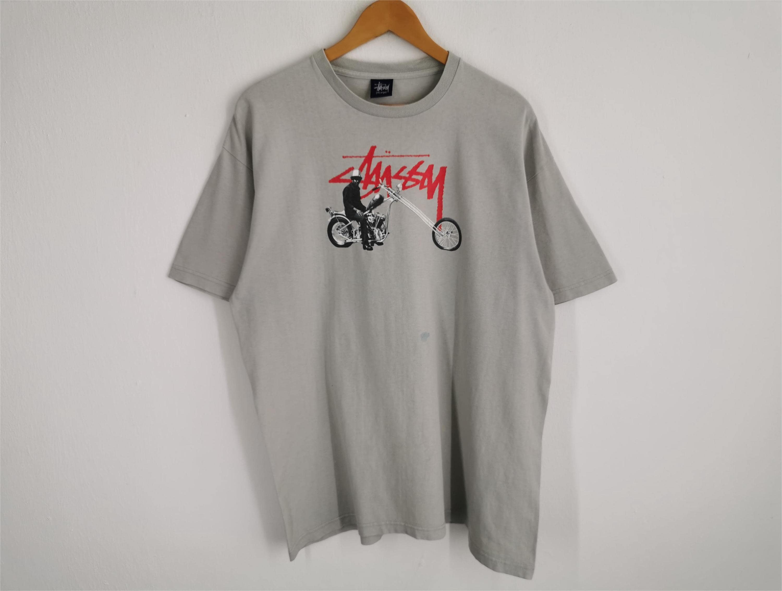 Stussy Distressed Shirt Vintage Stussy Chopper Motorcycle