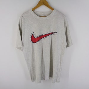 Nike Shirt Distressed Vintage Nike T Shirt 90s Nike Swoosh Big Logo Tee T Shirt Size L