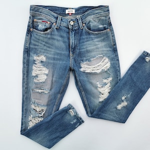 Hilfiger Jeans Distressed Destroy Hilfiger Denim Hose Hilfiger Denim Jeans Größe 30/31x28.5