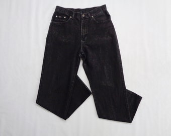 Vintage Lee Black High Rise Tapered Jeans /mom's Jeans/w27 