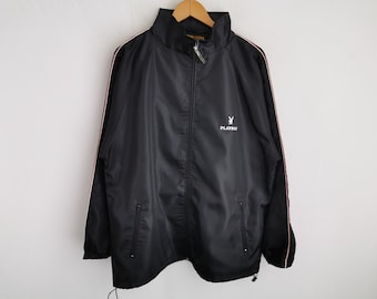 Playboy Jacket Vintage 90s Playboy Windbreaker Jacket Size M