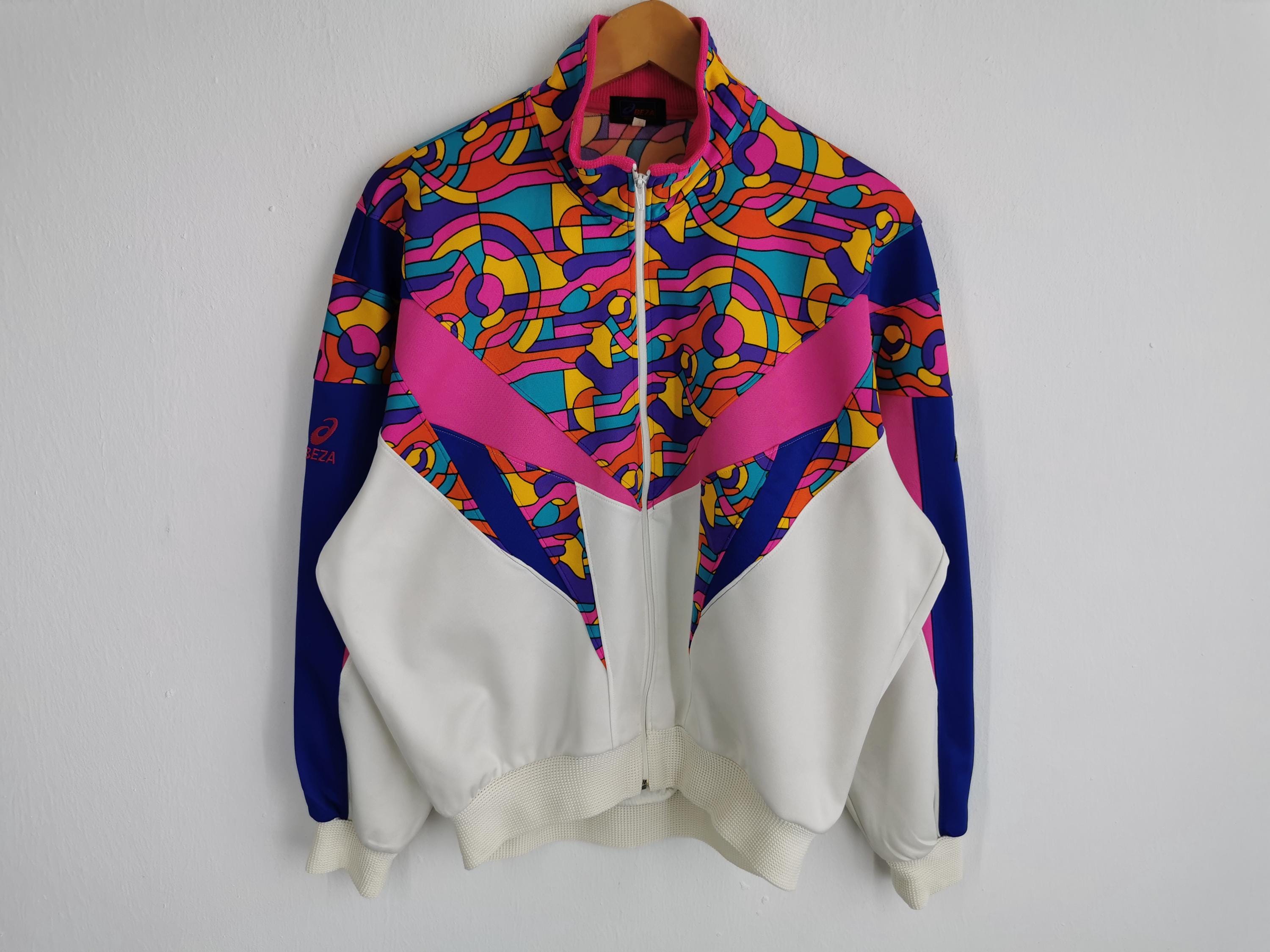 Vtg ASICS Tiger Jacket Windbreaker NYLON Running Track retro