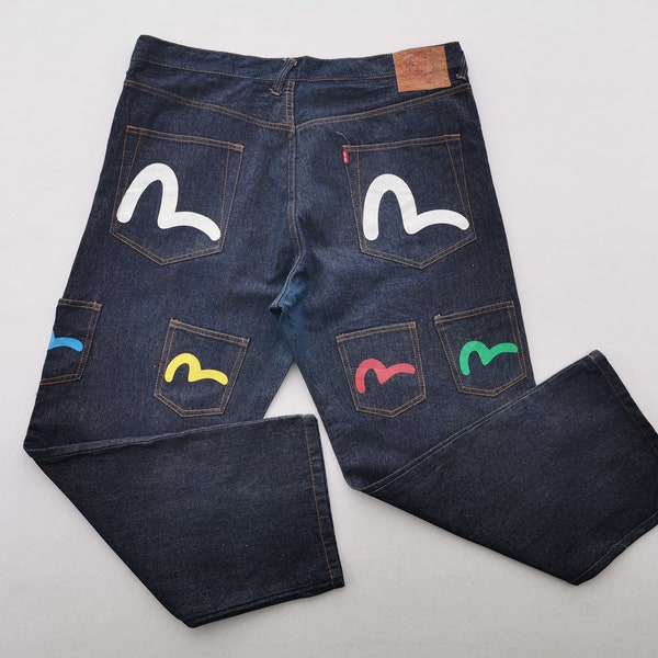 Evisu Jeans Size 42 Evisu Multicolor Seagull Logo Denim Jeans Size 41/42x29.5