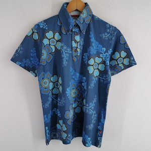 Golf Shirt Vintage Golf Polo Floral Polo Shirt Size M