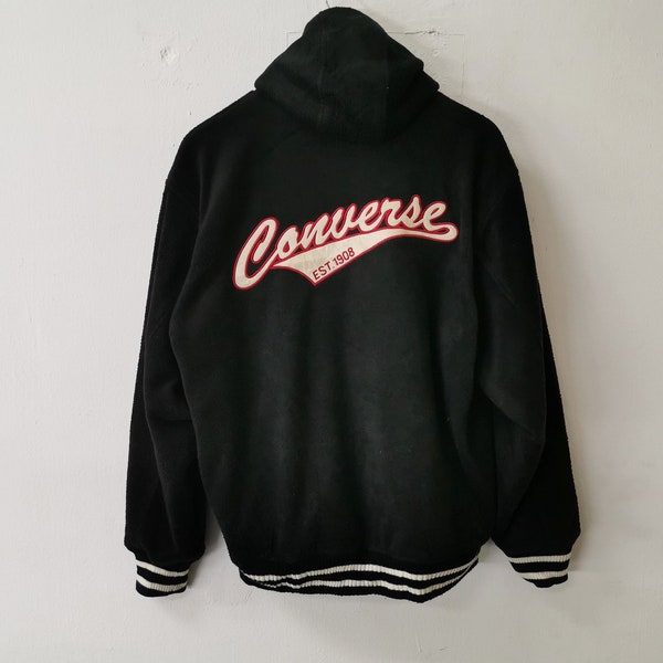 Converse Jacket Vintage Converse Fleece Jacket Vintage Converse Big Logo Fleece Jacket Size L